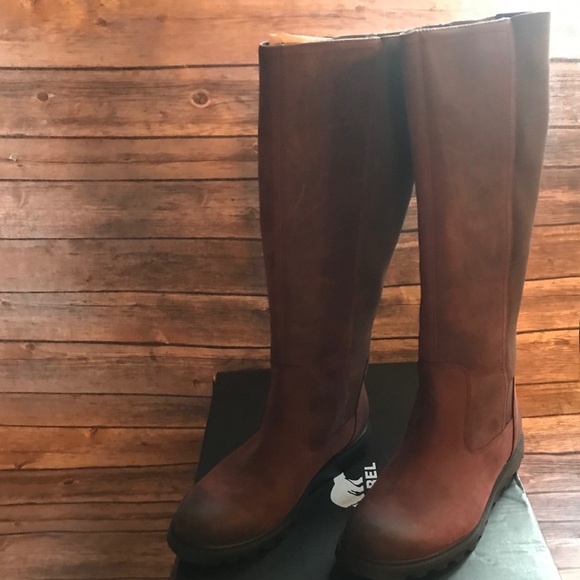 sorel ainsley tall waterproof leather boots